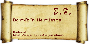 Dobrán Henrietta névjegykártya