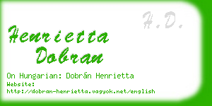 henrietta dobran business card