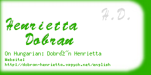 henrietta dobran business card